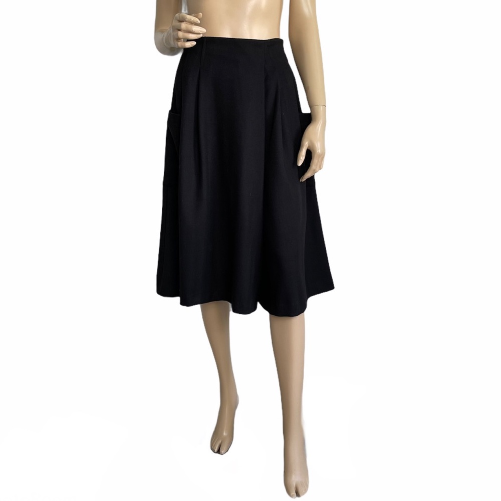 Runi Black Palazzo Skort Skirt